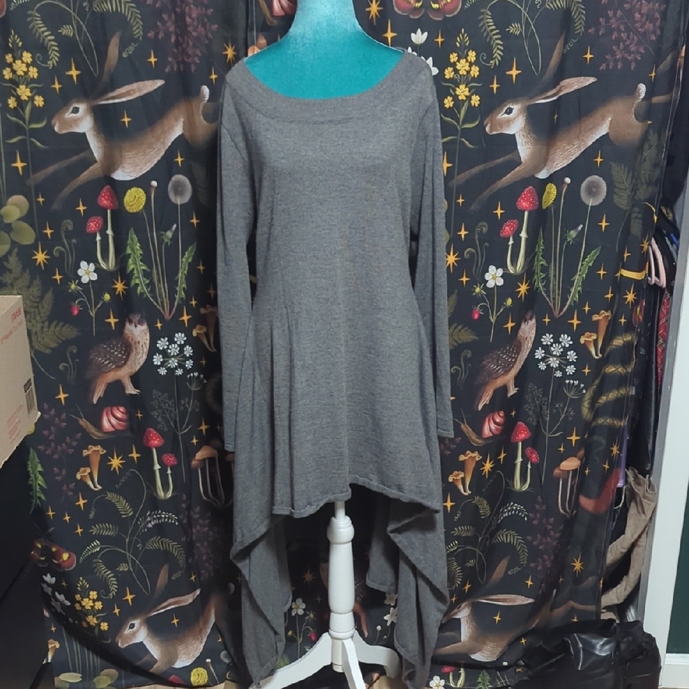 Killstar Grey Asymmetrical Knit Dress
